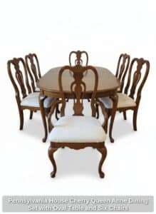 Pennsylvania-House-Cherry-Queen-Anne-Dining-Set-with-Oval-Table-and-Six-Chairs