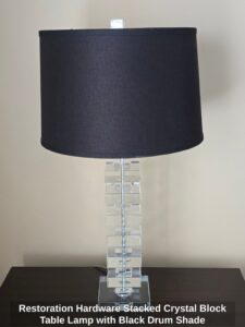Restoration-Hardware-Stacked-Crystal-Block-Table-Lamp-with-Black-Drum-Shade