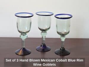 Set-of-Hand-Blown-Mexican-Cobalt-Blue-Rim-Wine-Goblets