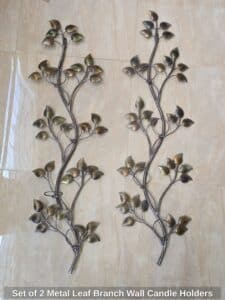 Set-of-Metal-Leaf-Branch-Wall-Candle-Holders