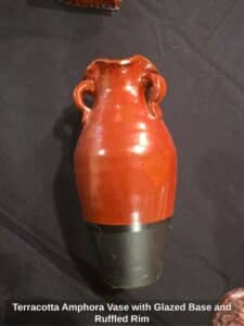 Terracotta-Amphora-Vase-with-Glazed-Base-and-Ruffled-Rim-second-image
