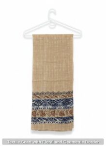 Textile-Scarf-with-Floral-and-Geometric-Border