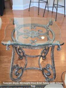 Tuscan-Style-Wrought-Iron-End-Table-with-Glass-Top