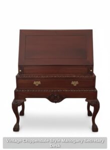 Vintage-Chippendale-Style-Mahogany-Secretary-Desk