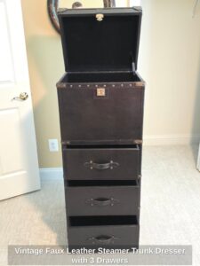 Vintage-Faux-Leather-Steamer-Trunk-Dresser-with-Drawers-second-image