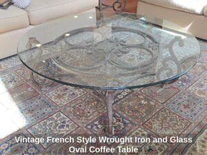 Vintage-French-Style-Wrought-Iron-and-Glass-Oval-Coffee-Table