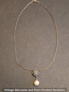 Vintage-Marcasite-and-Pearl-Pendant-Necklace