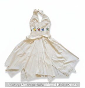 Vintage-Mexican-Embroidered-Halter-Dress