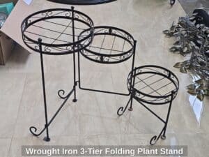 Wrought-Iron-Tier-Folding-Plant-Stand