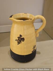 Yellow-Crackle-Glaze-Pitcher-with-Black-Base