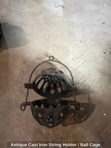 Antique-Cast-Iron-String-Holder-or-Ball-Cage