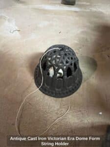 Antique-Cast-Iron-Victorian-Era-Dome-Form-String-Holder