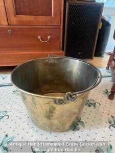 Antique-Hand-Hammered-Brass-Bucket-with-Wrought-Iron-Handle