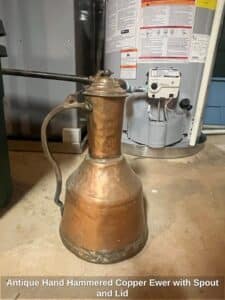 Antique-Hand-Hammered-Copper-Ewer-with-Spout-and-Lid