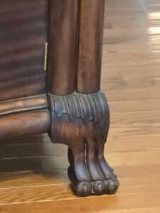 Antique-Mahogany-Serpentine-Sideboard-with-Carved-Ball-and-Claw-Feet-and-Brass-Pulls-fourth-image