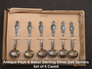 Antique-Paye-Baker-Sterling-Silver-Salt-Spoons-Set-of-Cased