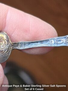 Antique-Paye-Baker-Sterling-Silver-Salt-Spoons-Set-of-Cased-fourth-image