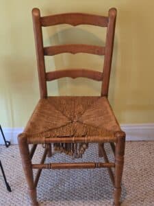 Antique-Shaker-Style-Ladder-Back-Chair-with-Rush-Seat
