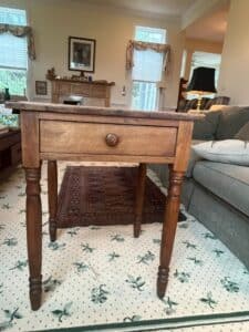 Antique-Sheraton-Walnut-One-Drawer-Stand