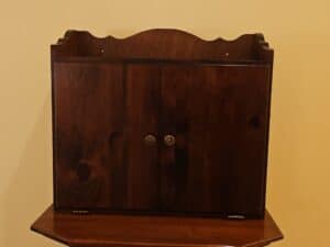 Antique-Walnut-Wall-Cabinet-with-Drop-Down-Desk-and-Sewing-Compartments