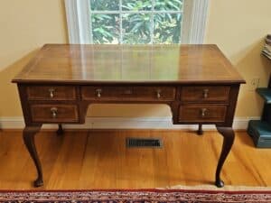 Antique-Walnut-Writing-Desk-with-Cabriole-Legs-and-Inlaid-Border
