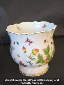 Ardalt-Lenwile-Hand-Painted-Strawberry-and-Butterfly-Cachepot