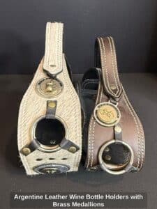 Argentine-Leather-Wine-Bottle-Holders-with-Brass-Medallions-Copy-Copy