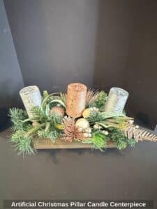 Artificial-Christmas-Pillar-Candle-Centerpiece