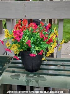 Artificial-Flower-Arrangement-in-Black-Pot