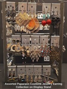 Assorted-Paparazzi-Costume-Jewelry-Earring-Collection-on-Display-Stand