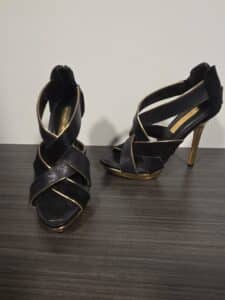 BCBGMAXAZRIA-Black-and-Gold-Strappy-Stiletto-Heels