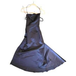 BCBGMAXAZRIA-Navy-Blue-Evening-Gown-with-Rhinestone-Brooch