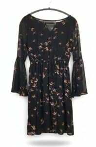 Black-Chiffon-Dragonfly-Print-Bell-Sleeve-Dress