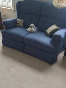 Blue-Upholstered-Reclining-Loveseat
