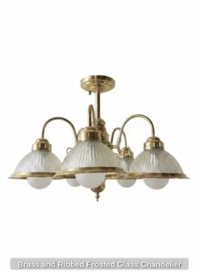 Brass-and-Ribbed-Frosted-Glass-Chandelier