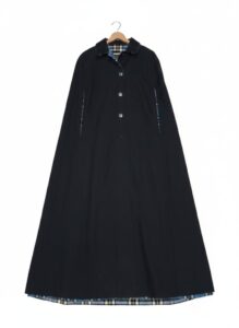 Burberry-Reversible-Plaid-and-Black-Wool-Blend-Cape-second-image-Copy