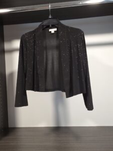Calvin-Klein-Womens-Black-Sequin-Open-Front-Cardigan