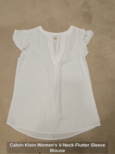 Calvin-Klein-Womens-V-Neck-Flutter-Sleeve-Blouse