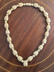 Carved-Bone-Pikake-Flower-Bead-Necklace