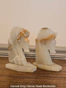 Carved-Onyx-Horse-Head-Bookends