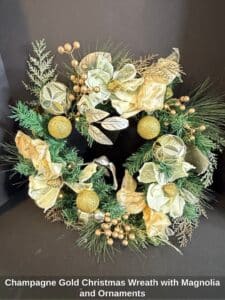 Champagne-Gold-Christmas-Wreath-with-Magnolia-and-Ornaments
