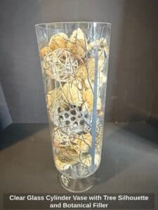 Clear-Glass-Cylinder-Vase-with-Tree-Silhouette-and-Botanical-Filler