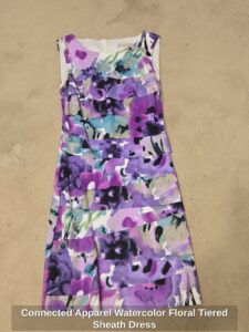 Connected-Apparel-Watercolor-Floral-Tiered-Sheath-Dress