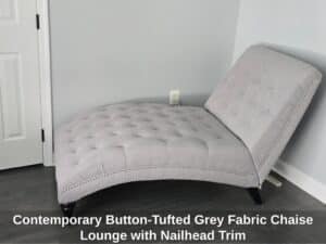 Contemporary-Button-Tufted-Grey-Fabric-Chaise-Lounge-with-Nailhead-Trim