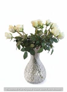 Diamond-Cut-Crystal-Vase-with-Faux-Roses