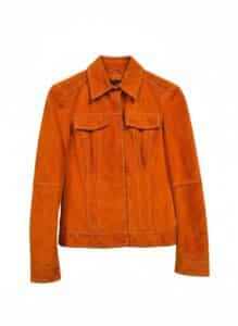 Elie-Tahari-Orange-Suede-Whipstitch-Jacket