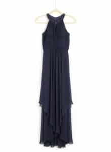 Eliza-J-New-York-Navy-Blue-Beaded-Halter-Gown
