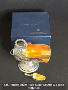 F.B.-Rogers-Silver-Plate-Sugar-Scuttle-Scoop-with-Box-fourth-image