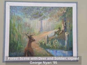 Forest-Scene-with-Deer-and-Soldier-signed-George-Nyari-