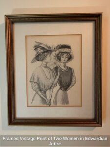 Framed-Vintage-Print-of-Two-Women-in-Edwardian-Attire